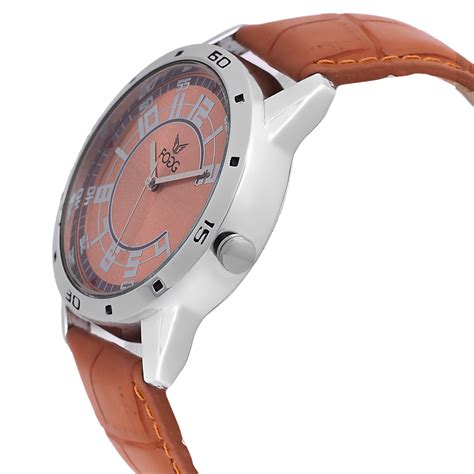 Buy Fogg Round Dial Brown Leather Strap Quartz Watch For Men Online