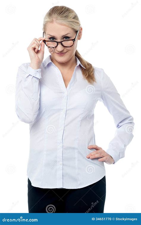 Flirtatious Corporate Woman Staring You Stock Photo Image Of Company