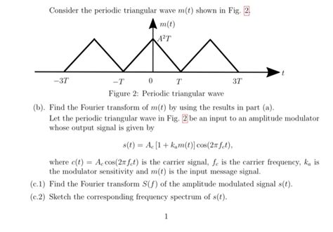 Consider The Periodic Triangular Wave M T Shown In Chegg