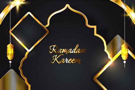Ramadan Kareem Background Black Gold Graphic by xis666.graphic