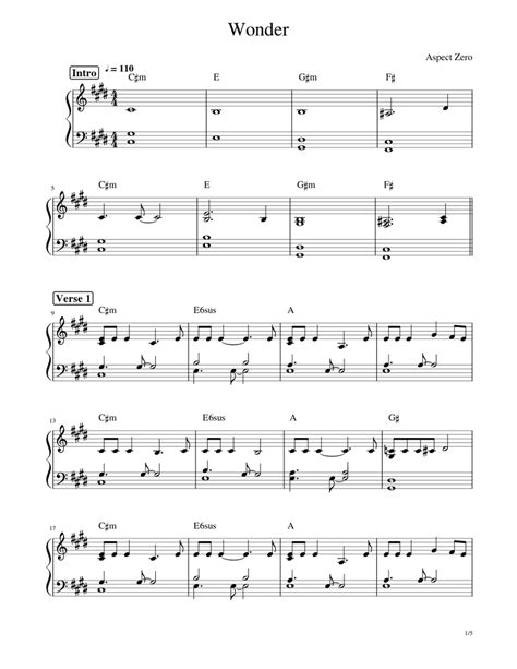 Wonder Sheet Music For Piano Solo Easy