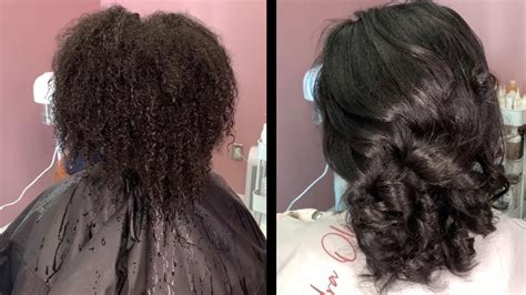 Hydrating Silk Press Trim And Body Curls Using My Custom Flat Irons