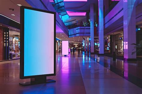 Led Screen Signage Digital Poster Mockup Indoor Premium Ai Generated