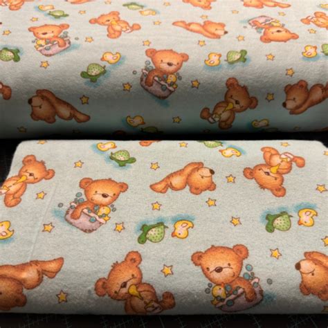 Ae Nathan Comfy Baby Flannel Fabric By The Yard Teddy Bears And Rubber