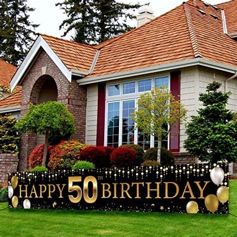 Katchon Xtralarge Happy 50th Birthday Yard Banner 120x20