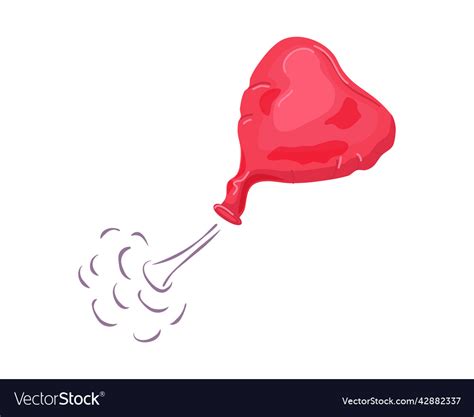 Heart balloon deflates flies away scientific Vector Image