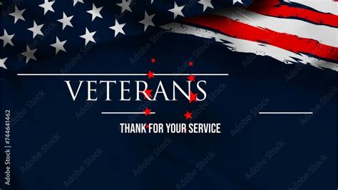 Thank you veterans day animation with five stars and gray background. Thank you Veterans for ...