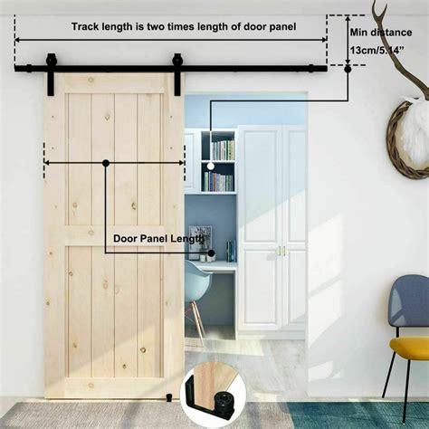 Ccjh Ft Sliding Barn Door Hardware Track Kit With Adjustable Floor