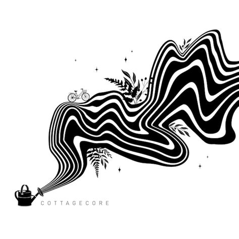 Premium Photo | Abstract wave concept black and white illustration ...