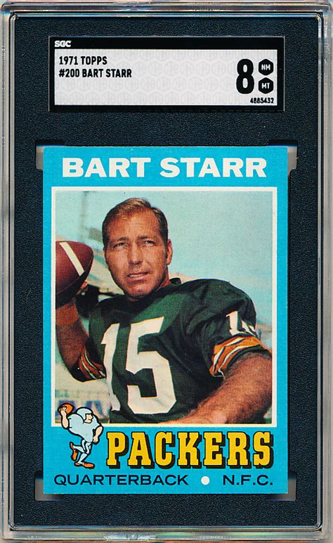 Lot Detail Topps Football Bart Starr Packers Sgc Nm Mt