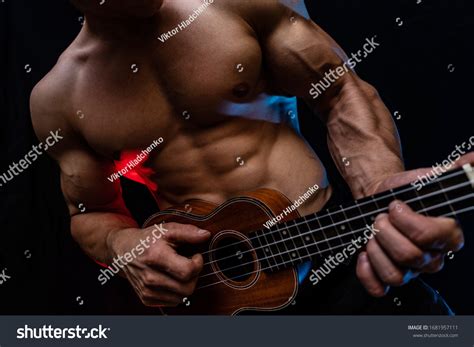 Muscular Man Naked Torso Ukulele Smoked Stock Photo Shutterstock