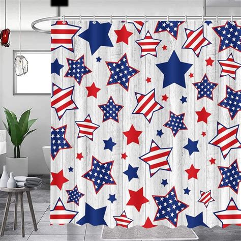 4th Of July Shower Curtains For Bathroom Patriotic Shower Curtains