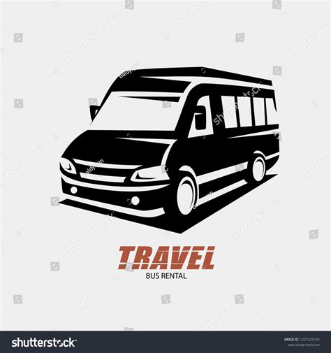 Mini Van Outlined Sketch Isolated Vector Stock Vector Royalty Free