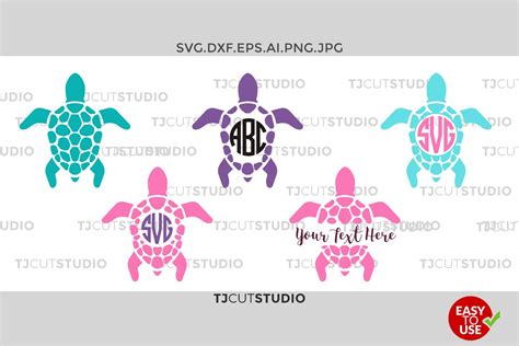 Sea Turtle Monogram Svg Sea Turtle Svgsea Turtle Svg Sea Turtle