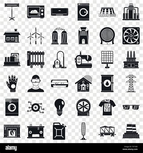 Electrical Engineering Icons Set Simple Style Stock Vector Image Art