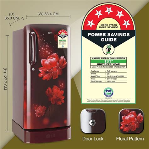 Lg L Star Inverter Direct Cool Single Door Refrigerator Gl