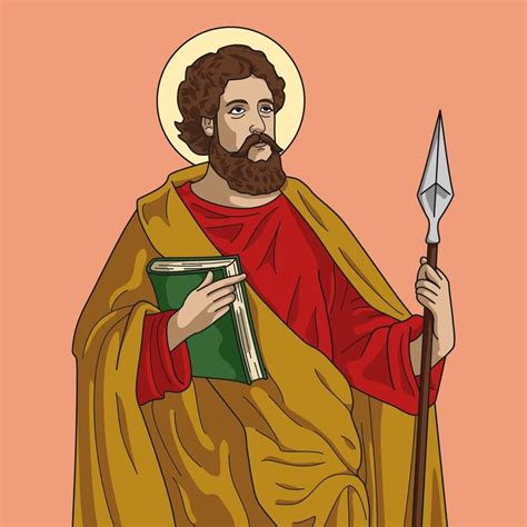 Saint Thomas The Apostle Colored Vector Illustration Thomas The