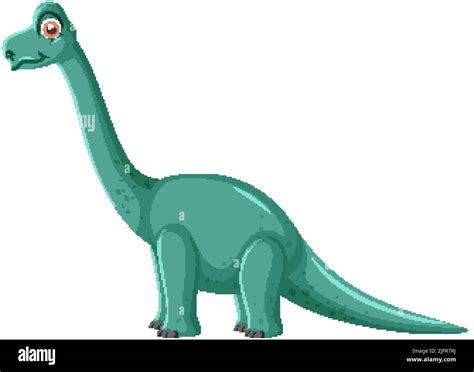 Cute Brachiosaurus Dinosaur Cartoon Illustration Stock Vector Image