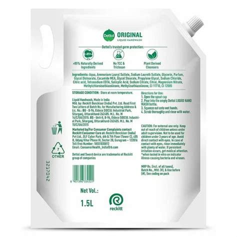 Dettol 15l Liquid Handwash Refill Packet At Rs 220packet In Gurugram Id 27141615048