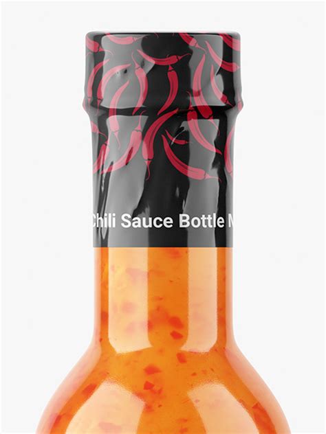Red Hot Chili Sauce Bottle With Shrink Band Mockup Pixpine