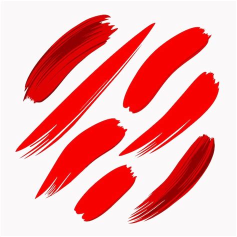 Premium Vector Red Brush Stroke Set Paintbrush Print Stripes Stains