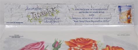 Decorative Tatouage Transfer Rub Designs Yovan Vase Of Rosesl NIP EBay