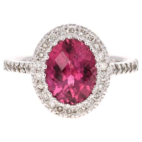 Carat Pink Tourmaline Diamond Karat Rose Gold Ring For Sale At