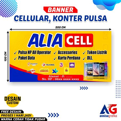 Jual Spanduk Banner Konter Pulsa Cellular X Cm Shopee Indonesia