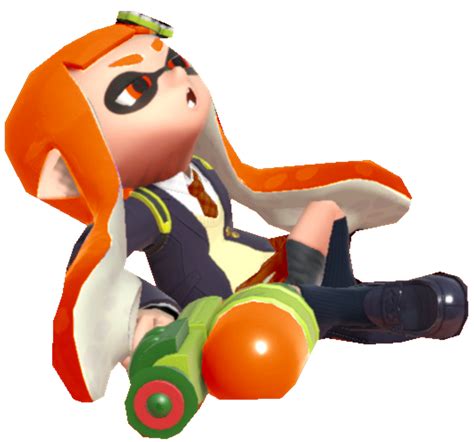 Orange School Inkling Girl Sitting By Transparentjiggly64 On Deviantart