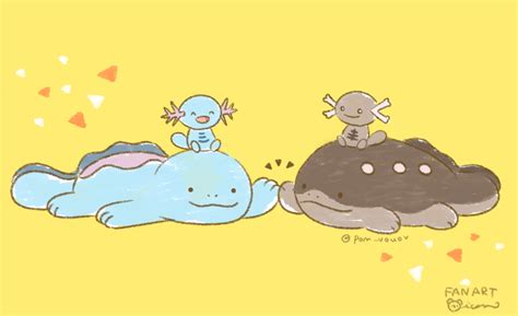 Wooper Quagsire Clodsire And Paldean Wooper Pokemon Drawn By Mian