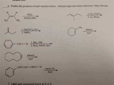 Oneclass Predict The Products Of Each Reaction Below Indicate Regio