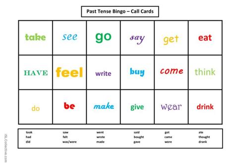 Past Simple Bingo Irregular Verbs English Esl Worksheets Pdf Doc