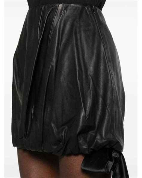 Helmut Lang Bubble Leather Mini Skirt In Black Lyst