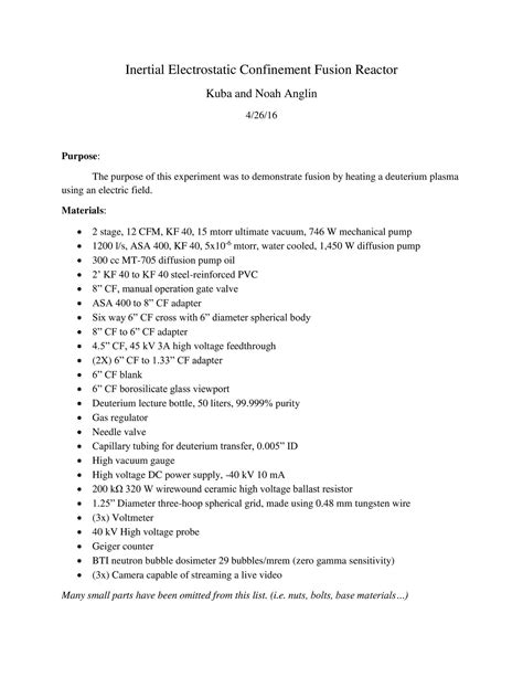 Inertial Electrostatic Confinement Fusion Reactor.docx | DocDroid