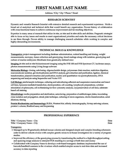 Biotechnologist Resume Template | Premium Resume Samples & Example ...