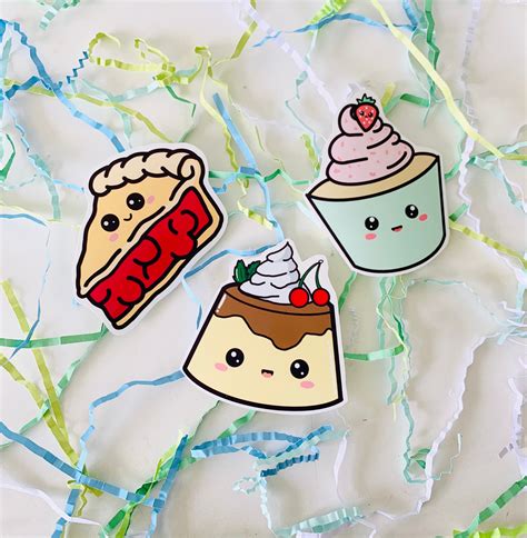 3 pack Vinyl kawaii stickers-Sweet pack kawaii stickers-kawaii | Etsy