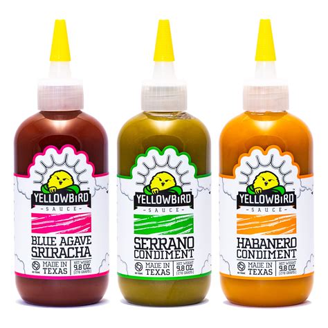Hot Sauce Variety Pack By Yellowbird Hot Sauce Sampler Gift Set With Blue Agave Sriracha
