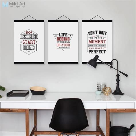 Vintage Retro Typography Inspirational Quotes Wood Framed Nordic Living ...