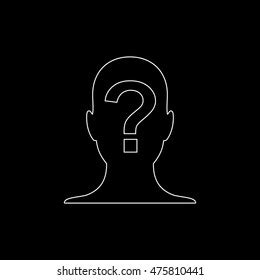 Male Profile Silhouette Question Mark Shadow