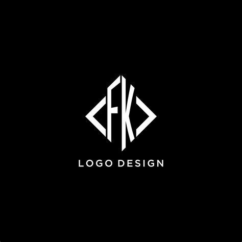 Fk Initial Monogram With Rhombus Shape Logo Design Vector Art