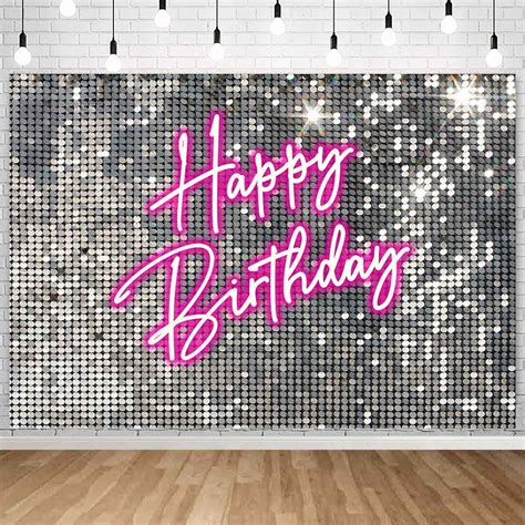 Amazon Ayayiya Pink Flash Square Birthday Backdrop Shining