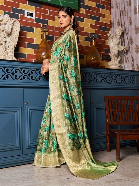 Festive Traditional Green Color Jacquard Fabric Saree 1953527