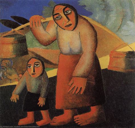 Reproductions D Art De Mus E Femme Paysanne Avec Seau Et Enfant De