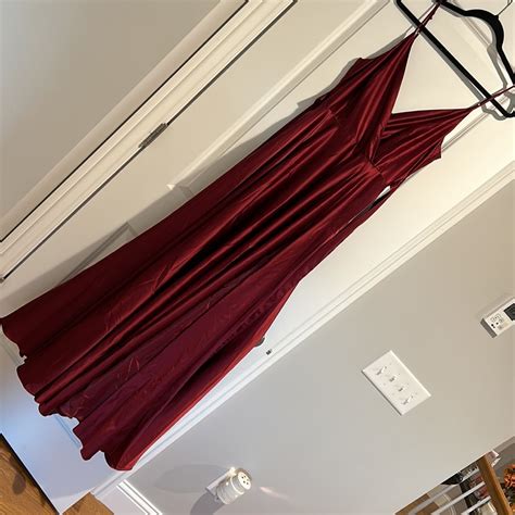 Windsor Red Satin Dress With Slit Gem