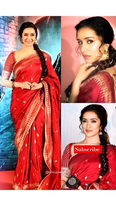 Shraddha Kapoor Red Saree Look At Stree 2 Trailer ️shraddha Kapoor Real