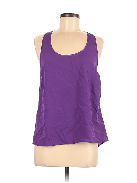 Apt 9 100 Polyester Solid Colored Purple Sleeveless Blouse Size M