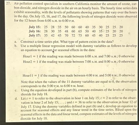 Solved 27 Air Pollution Control Specialists In Southern Chegg