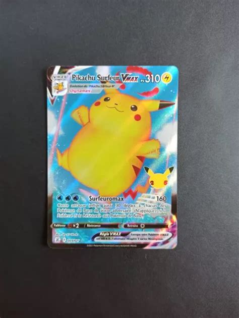 Carte Pok Mon Pikachu Surfeur Full Art Ans C L Brations