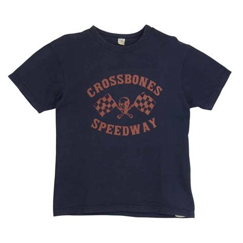 THE FLAT HEAD ザフラットヘッド BLACK MINT ブラックミント CROSSBONE SPEEDWAY プリント Tシャツ