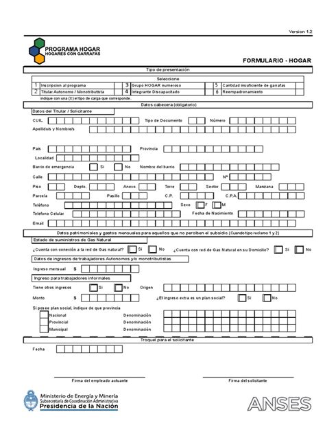 Anses Programa Hogar Formulario Actualizado Septiembre